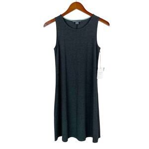 New Free Fly Bamboo Flex Tank Dress Heather Black UPF 50+ Sleeveless Women's S